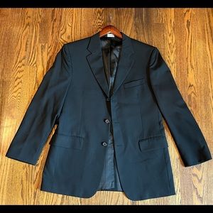 Mens Black 100% wool Blazer. Jos. A. Banks. Size 40R.
